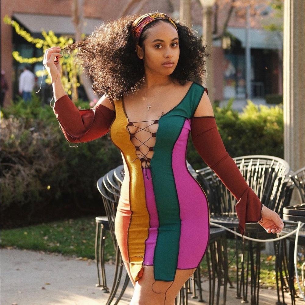 Mixed Emotions Mini Dress - Multi Color